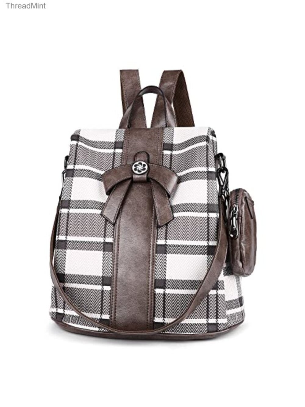 Vegan Leather Anti-Theft Backpack Purse with Removable Strap Travel Work Satchel